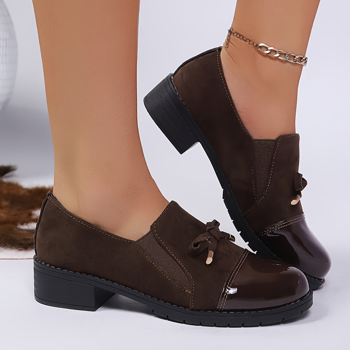 LUCENTE RETRO BOWKNOT LOAFERS