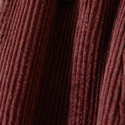 Color Contrast Corduroy Cotton Women's Thermal Fleece-Lined Harem Pants With Pockets