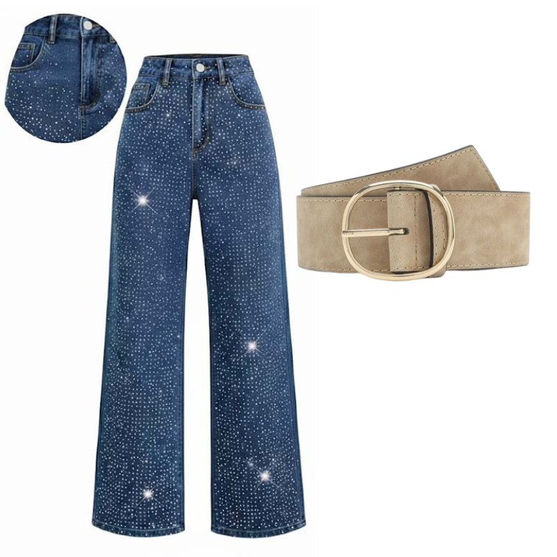 AURORA RHINESTONE DENIM JEANS
