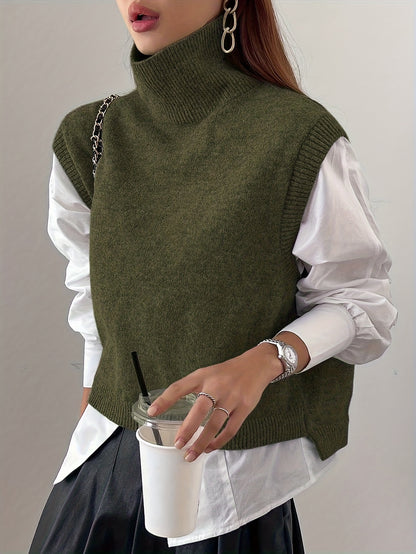 Liora High Neck Knit Vest