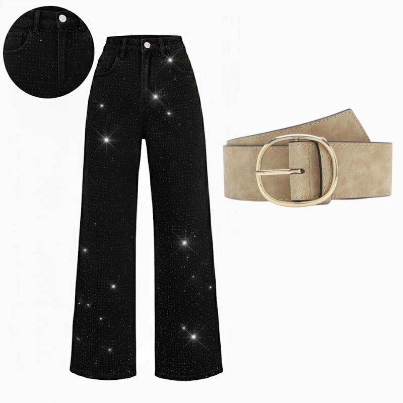 AURORA RHINESTONE DENIM JEANS