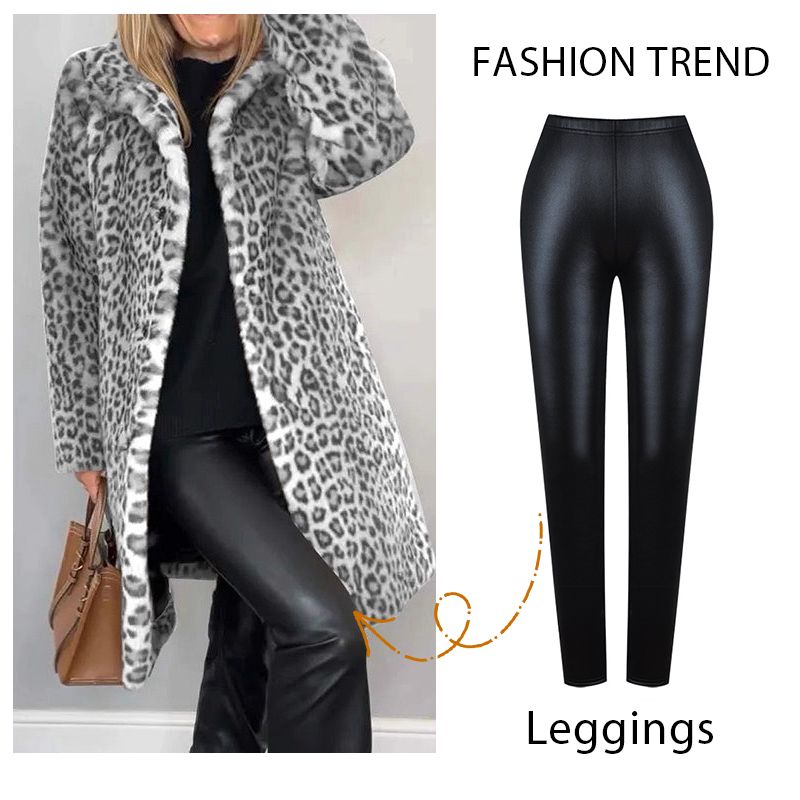 Women's Leopard Print Mid-Length Jacket