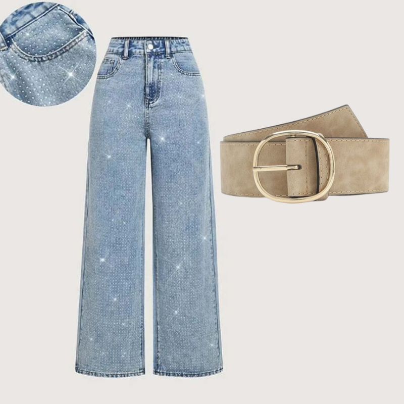 AURORA RHINESTONE DENIM JEANS