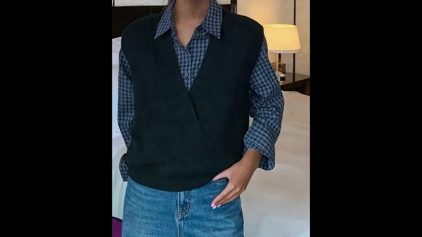 SERENA V NECK LAYERING BLOUSE