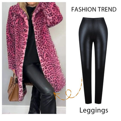 Women's Leopard Print Mid-Length Jacket
