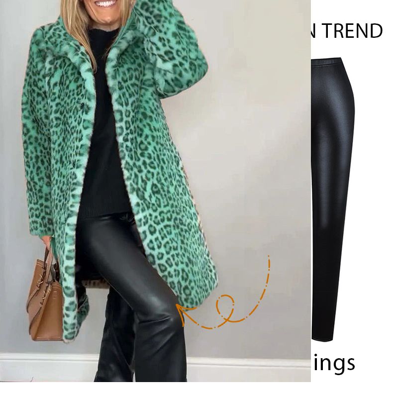 Women's Leopard Print Mid-Length Jacket