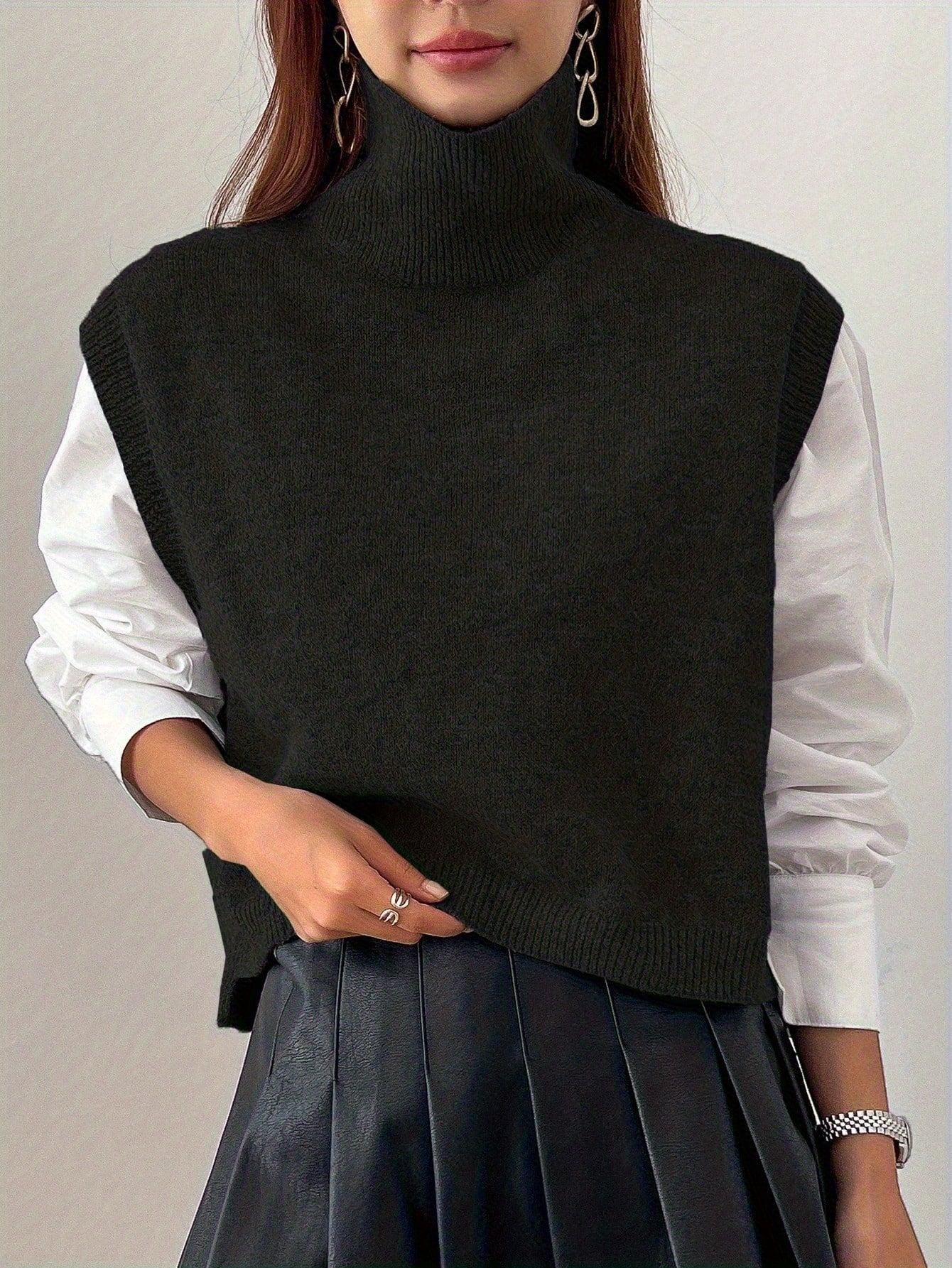 Liora High Neck Knit Vest