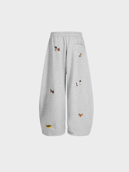 Elindra® Embroidered Pup Barrel Sweatpants