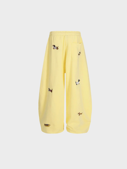 Elindra® Embroidered Pup Barrel Sweatpants