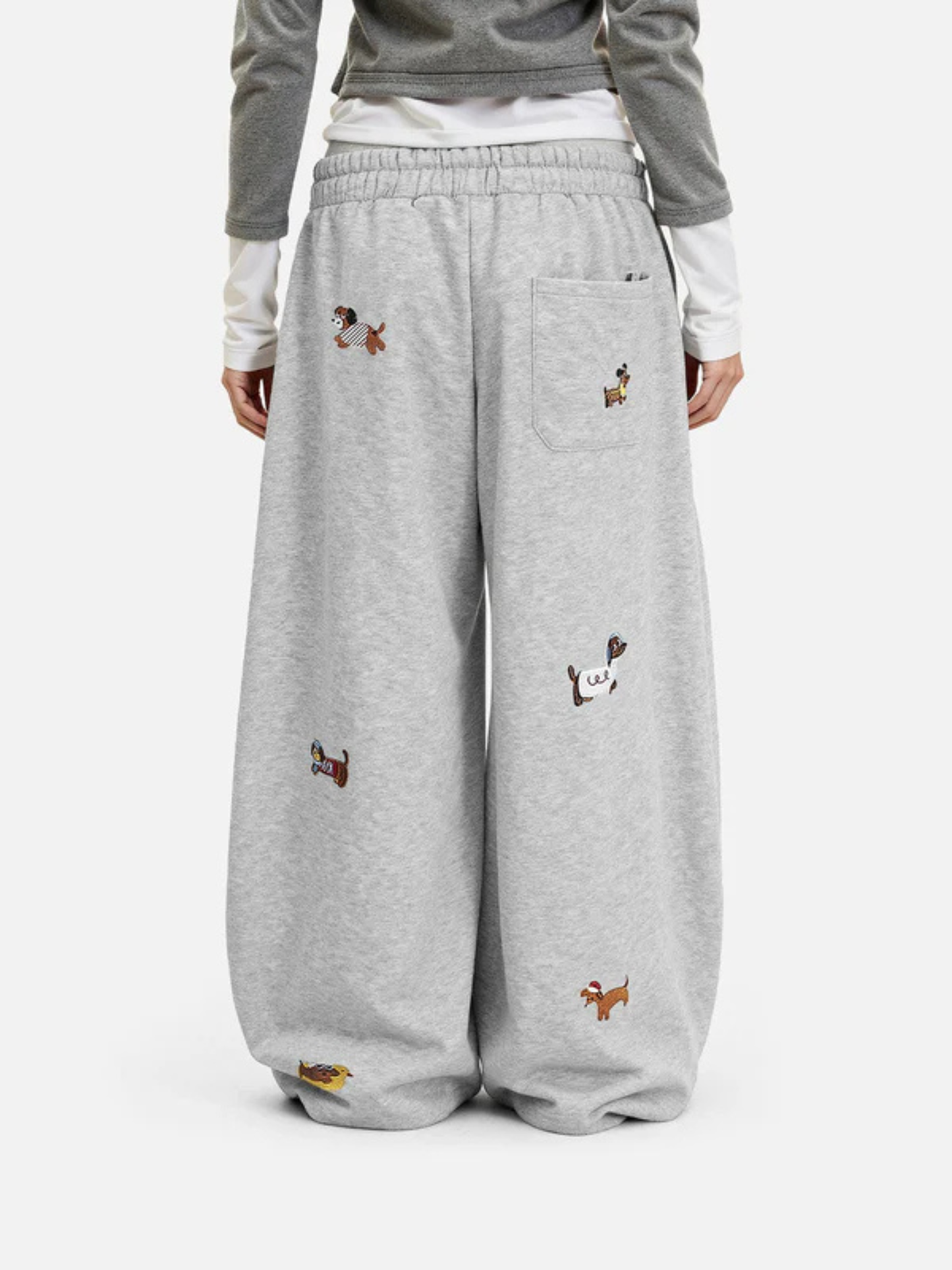 Elindra® Embroidered Pup Barrel Sweatpants