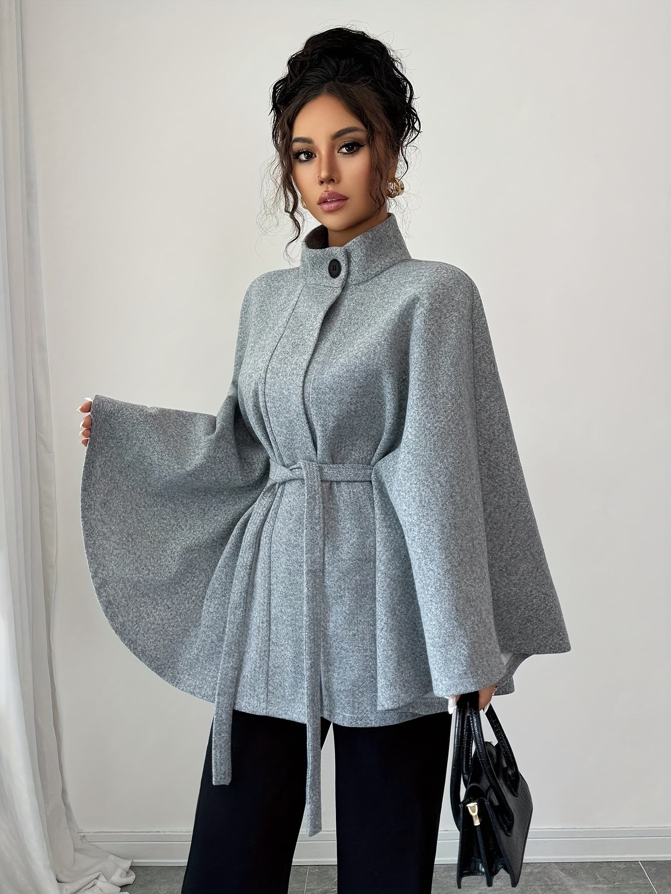 AURELIA BELTED CAPE COAT