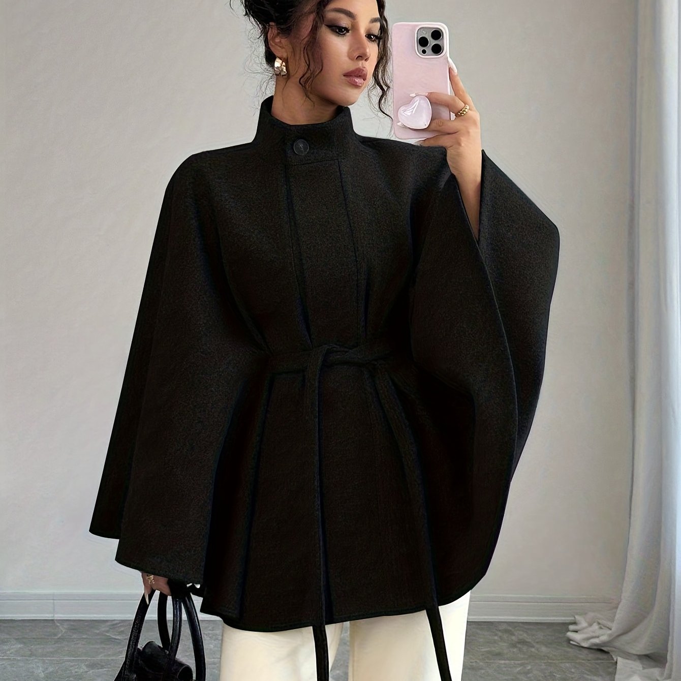 AURELIA BELTED CAPE COAT