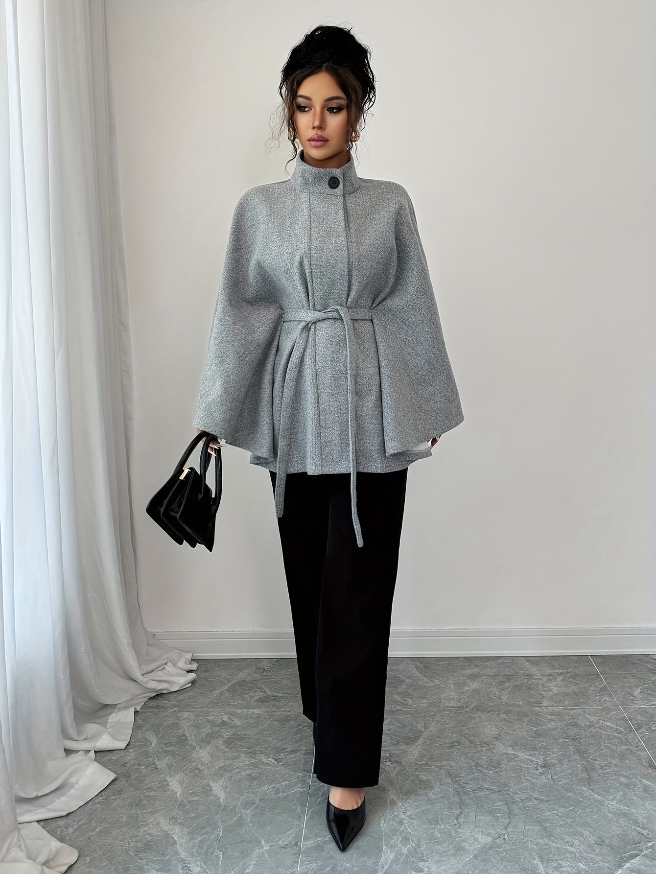 AURELIA BELTED CAPE COAT