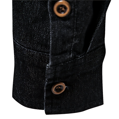 AdaptiveFit Cotton Denim Shirt: Tailored For Men