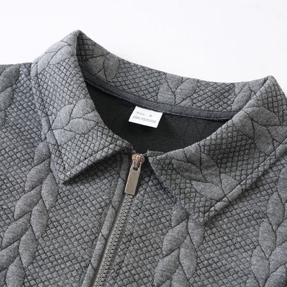 New arrivals offer-Men's Casual Half-Zip Cable-Knit Sweater