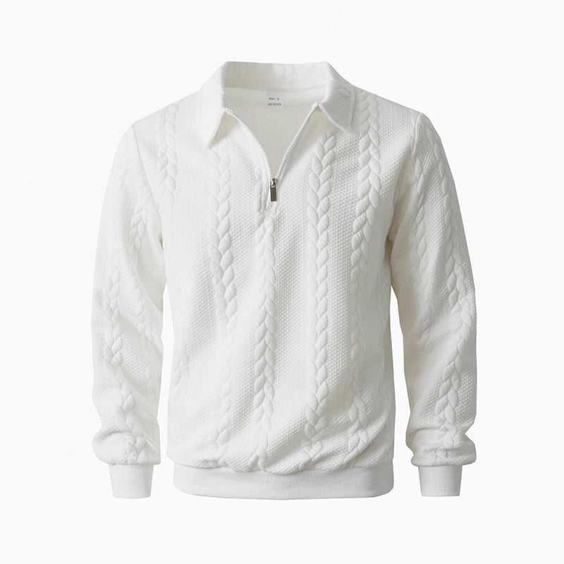 New arrivals offer-Men's Casual Half-Zip Cable-Knit Sweater