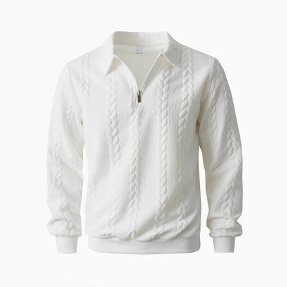 New arrivals offer-Men's Casual Half-Zip Cable-Knit Sweater