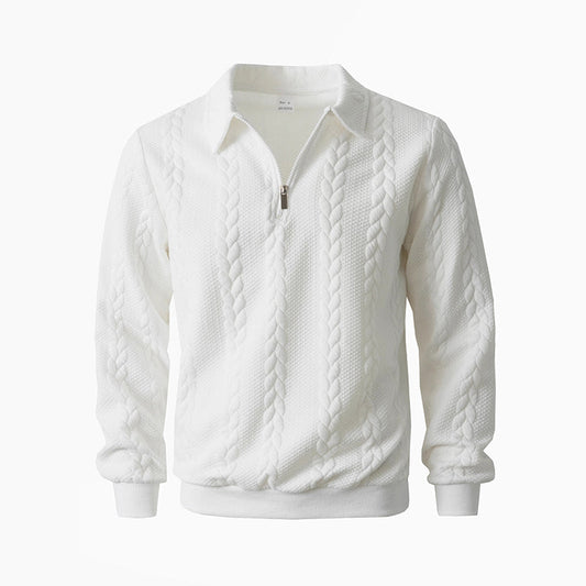 New arrivals offer-Men's Casual Half-Zip Cable-Knit Sweater