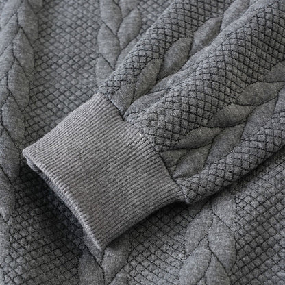 New arrivals offer-Men's Casual Half-Zip Cable-Knit Sweater