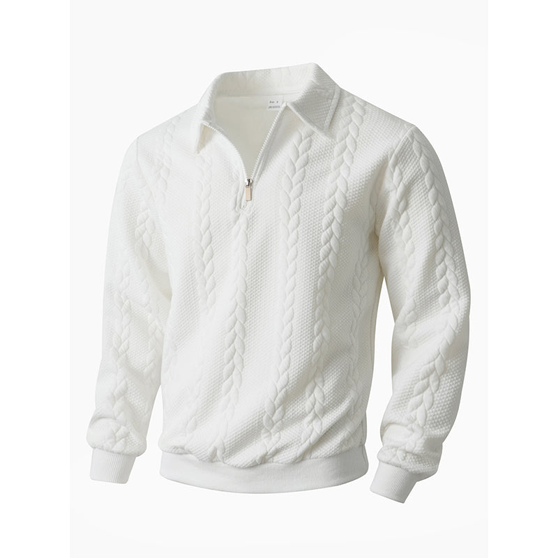 New arrivals offer-Men's Casual Half-Zip Cable-Knit Sweater