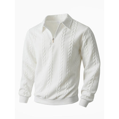 New arrivals offer-Men's Casual Half-Zip Cable-Knit Sweater