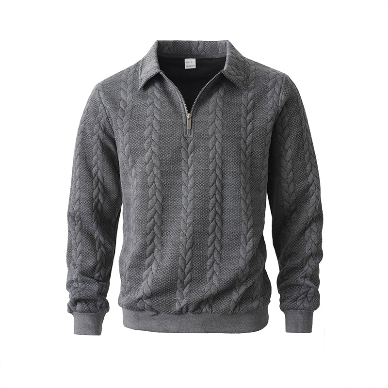 New arrivals offer-Men's Casual Half-Zip Cable-Knit Sweater