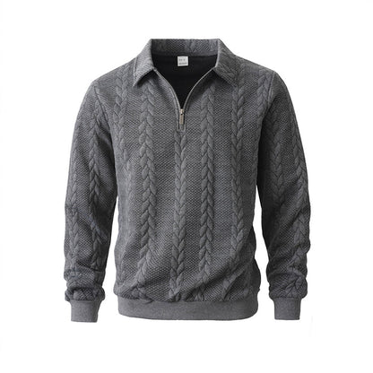New arrivals offer-Men's Casual Half-Zip Cable-Knit Sweater
