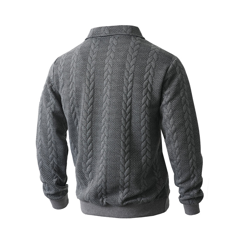 New arrivals offer-Men's Casual Half-Zip Cable-Knit Sweater