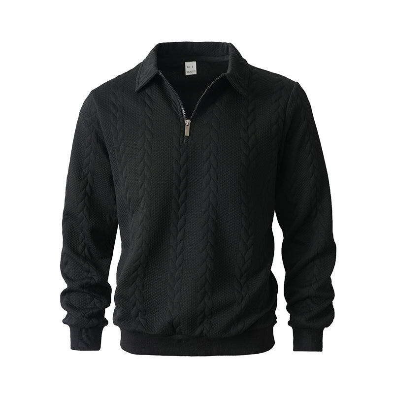 New arrivals offer-Men's Casual Half-Zip Cable-Knit Sweater