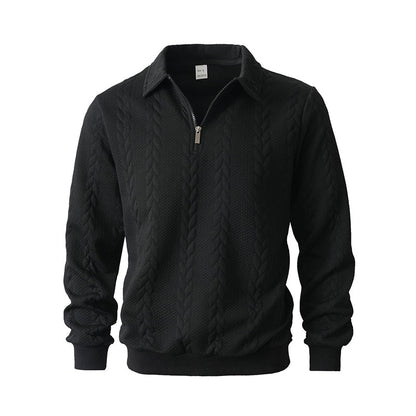New arrivals offer-Men's Casual Half-Zip Cable-Knit Sweater
