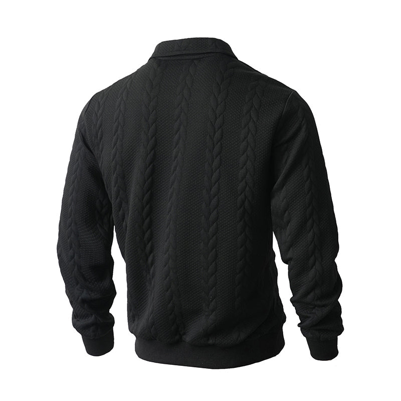 New arrivals offer-Men's Casual Half-Zip Cable-Knit Sweater