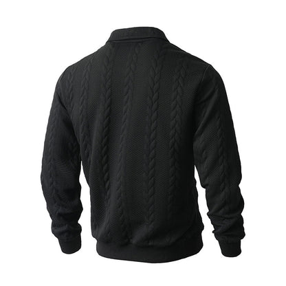 New arrivals offer-Men's Casual Half-Zip Cable-Knit Sweater