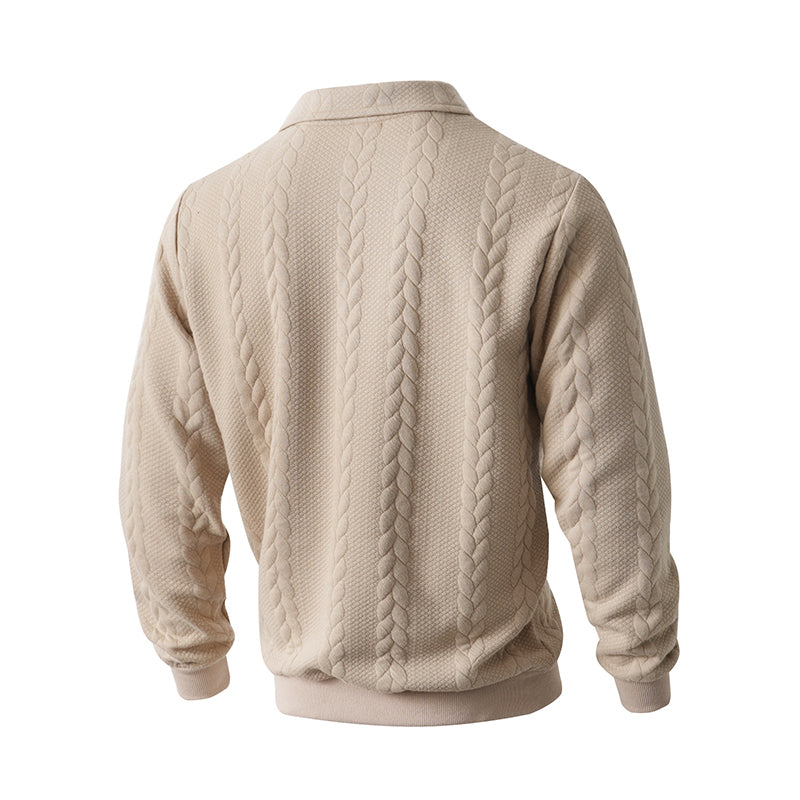 New arrivals offer-Men's Casual Half-Zip Cable-Knit Sweater
