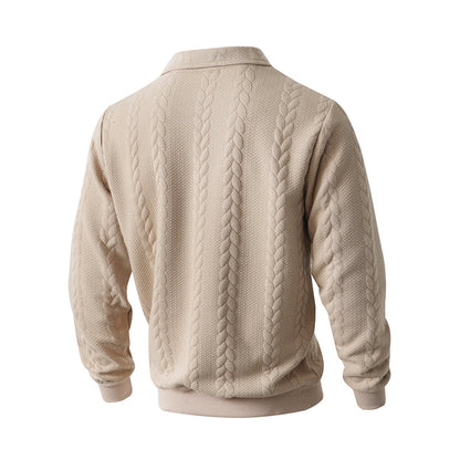 New arrivals offer-Men's Casual Half-Zip Cable-Knit Sweater