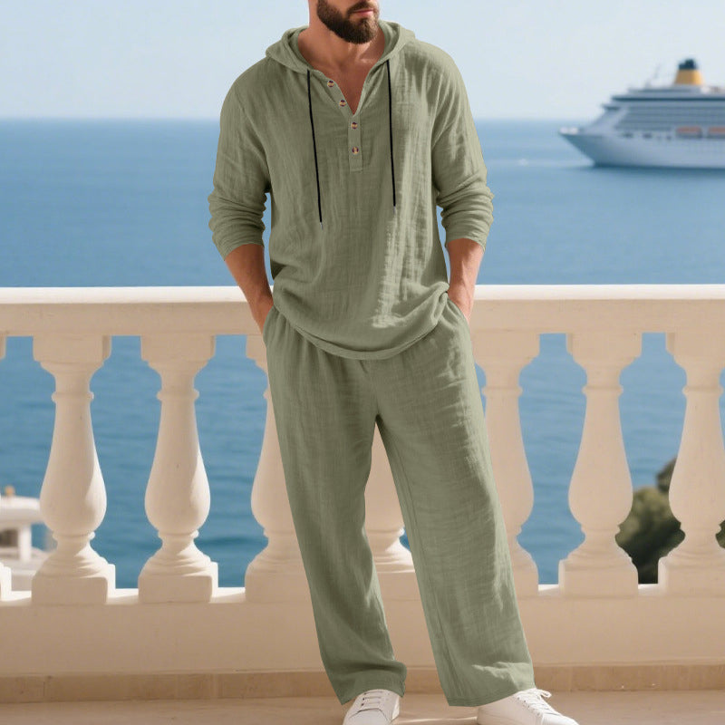Men's Hooded Casual Loose Top & Pants 2-Piece Set