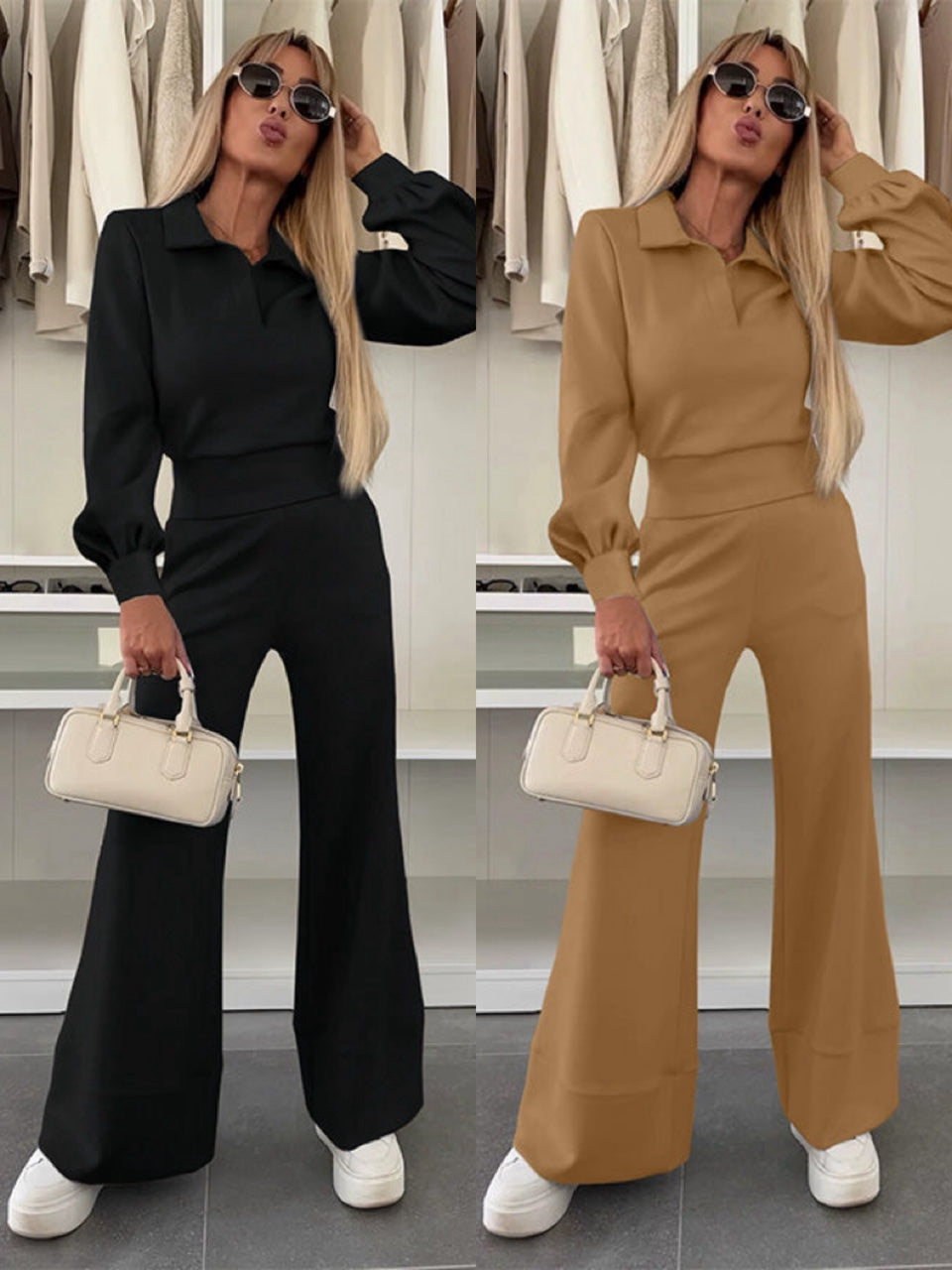 SIENNA LAPEL BLOUSE SET