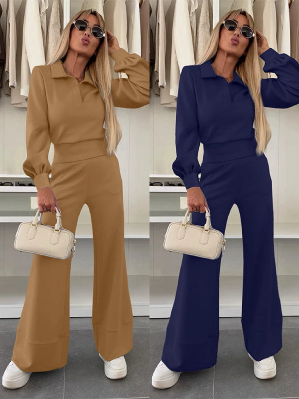 SIENNA LAPEL BLOUSE SET