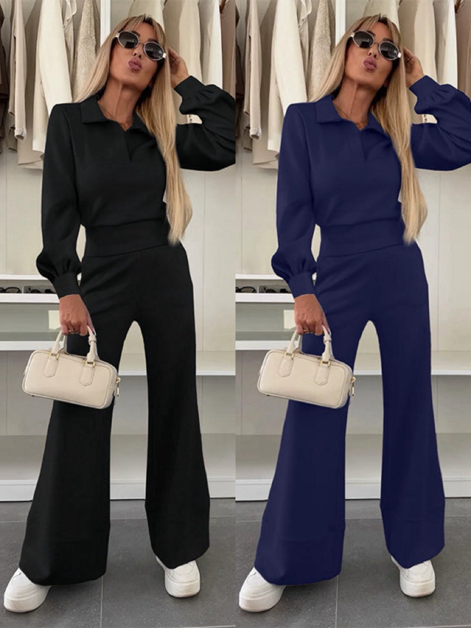 SIENNA LAPEL BLOUSE SET