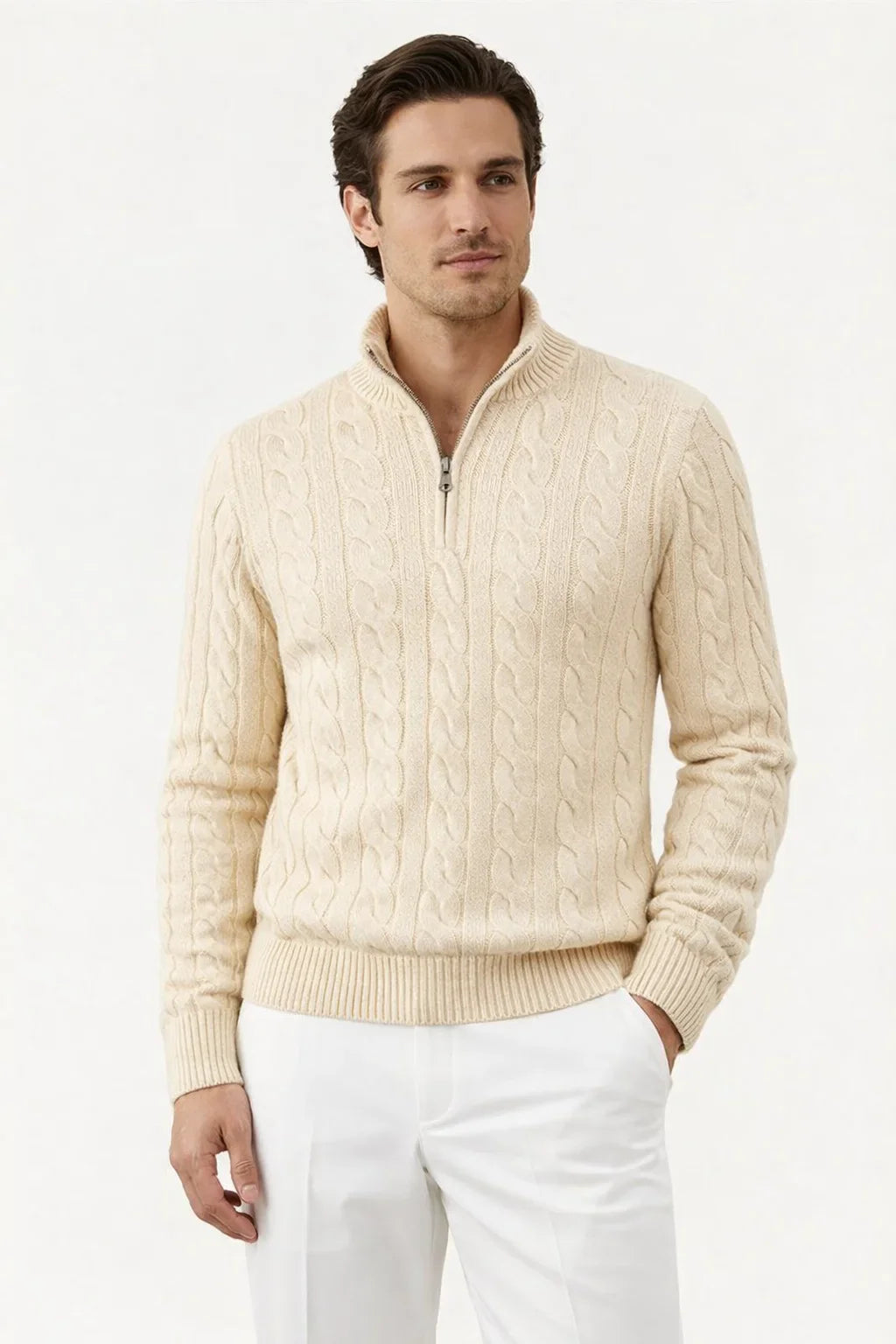 Sero Cable Knit Beige